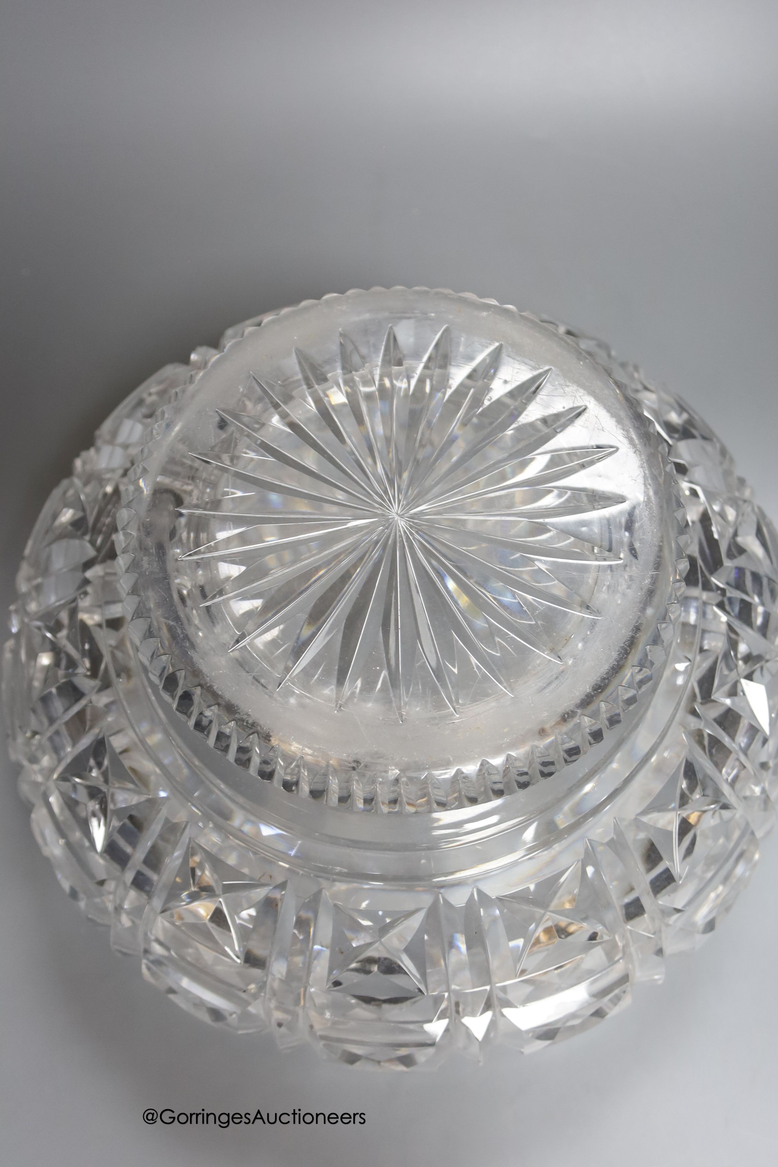 A 19th century heavy cut glass bowl, possibly Irish, diameter 31cm